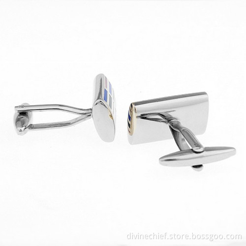 Fashion Stripe Enamel Cufflinks, Custom Cufflinks For Mens Shirts